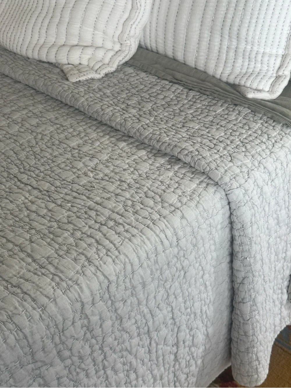 Pottery Barn Linen Garment Wash Quilt K